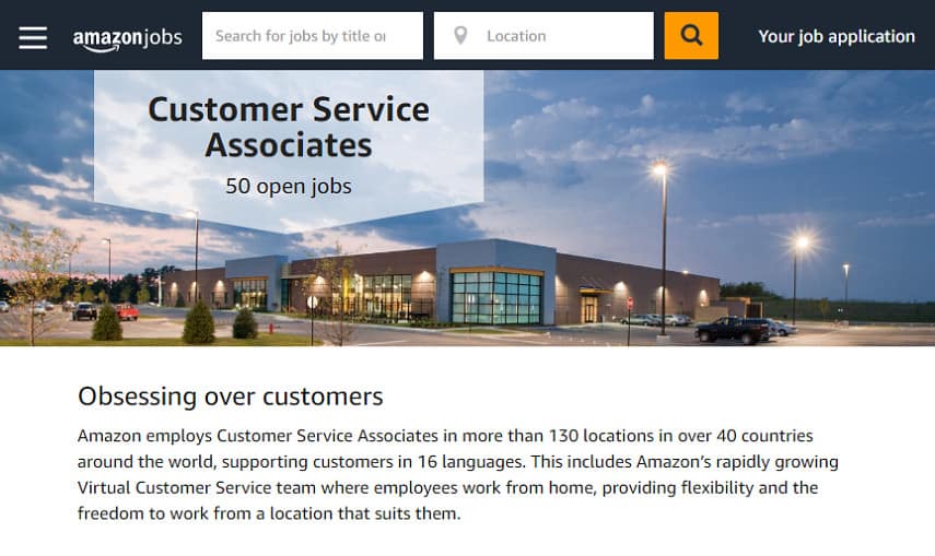 صفحة Amazon لموظفي خدمة العملاء