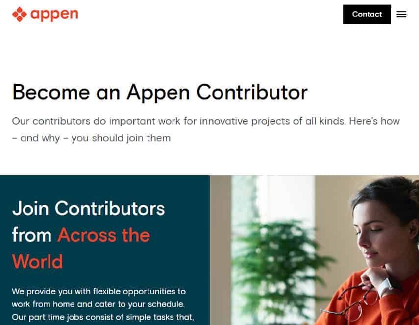 الصفحة الرئيسية لـ Appen