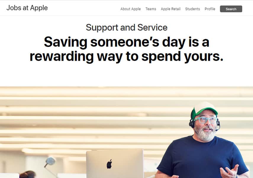 موقع وظائف دعم وخدمة عملاء Apple