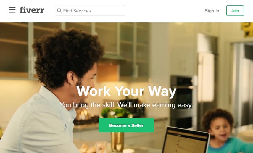 صفحة كن بائعًا في Fiverr