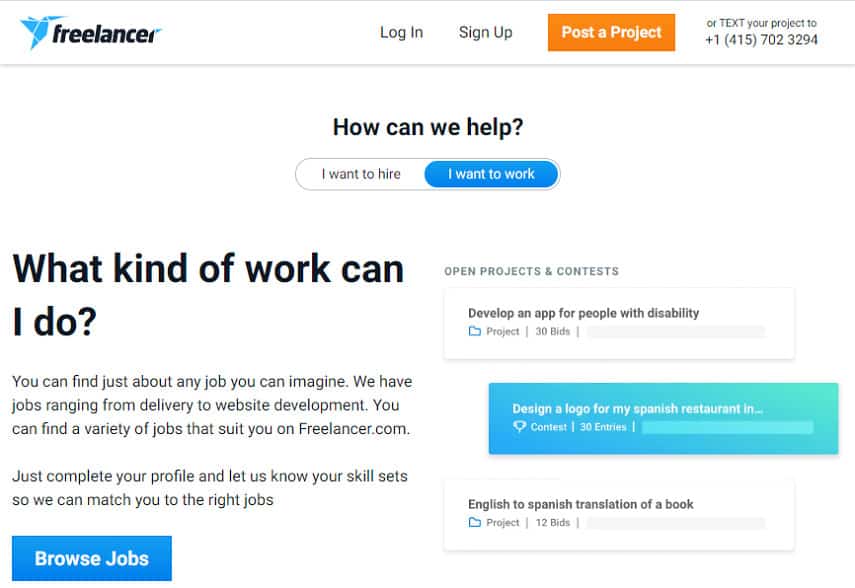 صفحة كيفية عمل Freelancer