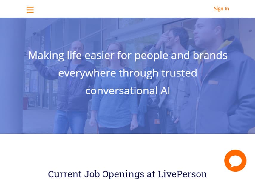 صفحة وظائف LivePerson