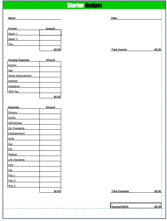 نموذج ميزانية Excel للمبتدئين