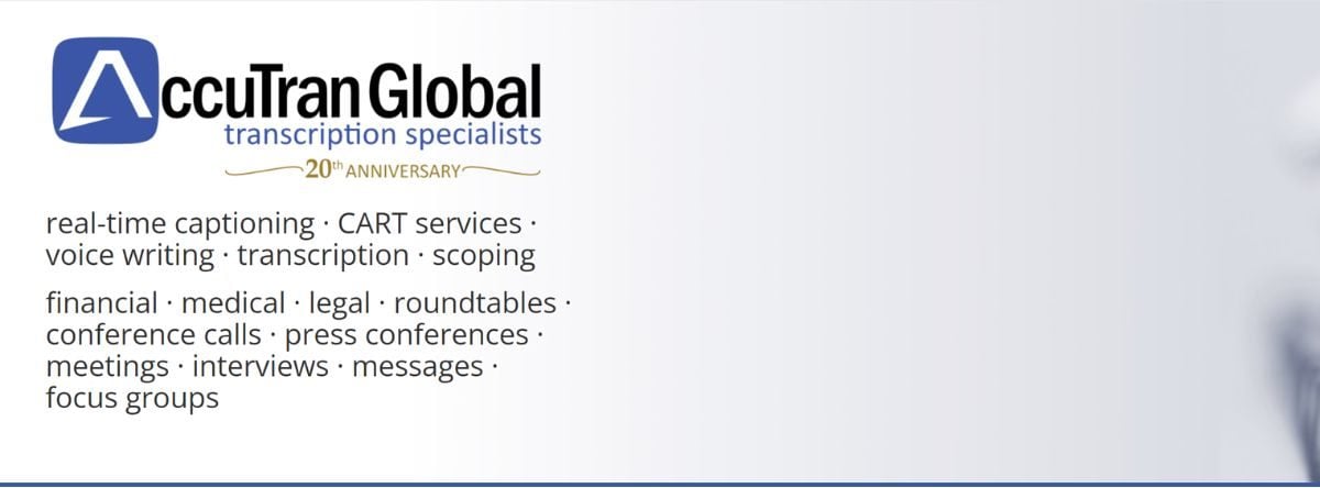 عمل التفريغ الصوتي في AccuTran Global