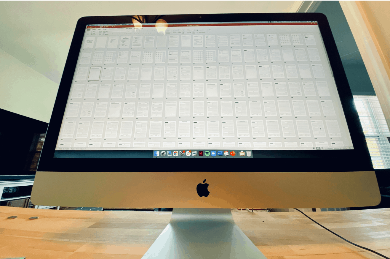 لقد صممت كل صفحة من صفحات المخطط في PowerPoint