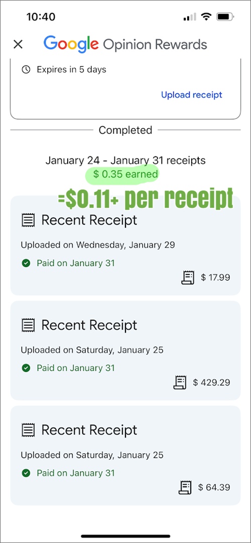 مكافآت Google Opinion Rewards