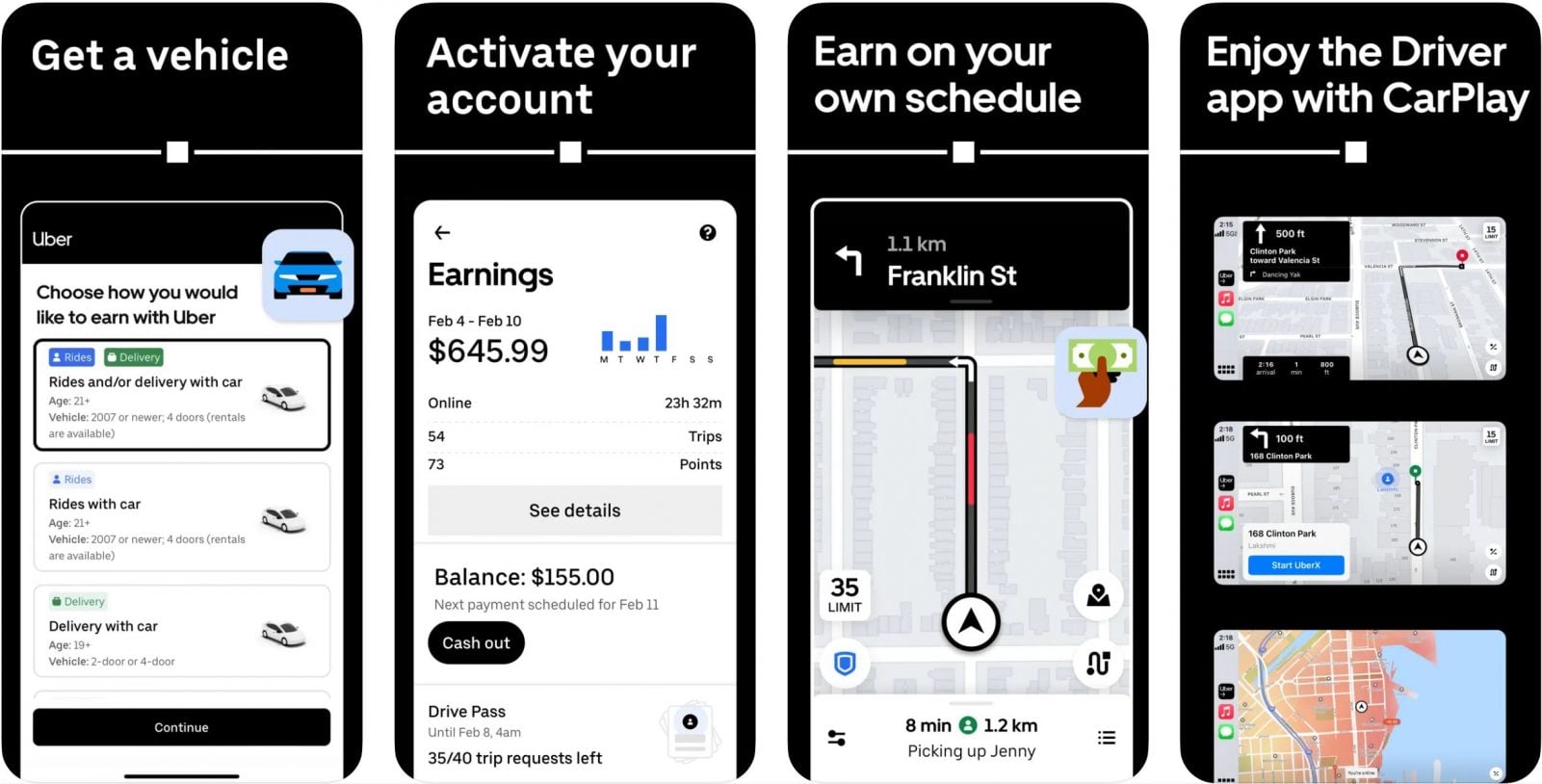 معاينة تطبيق سائق Uber