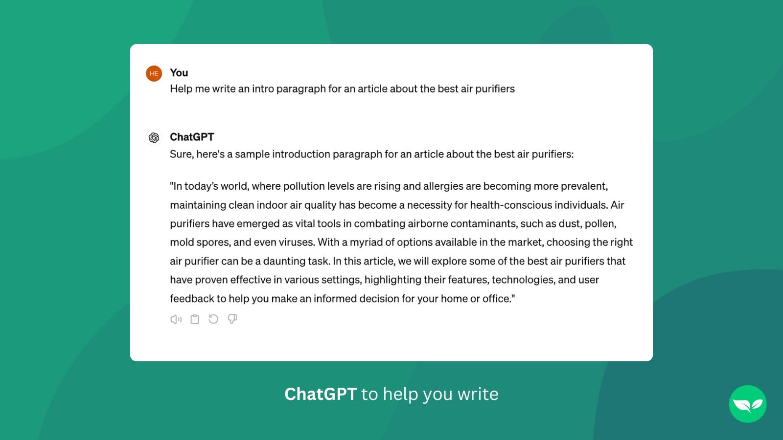 لقطة شاشة تظهر مستخدمًا يطلب من ChatGPT المساعدة في كتابة الفقرة الافتتاحية لمقال ويب.