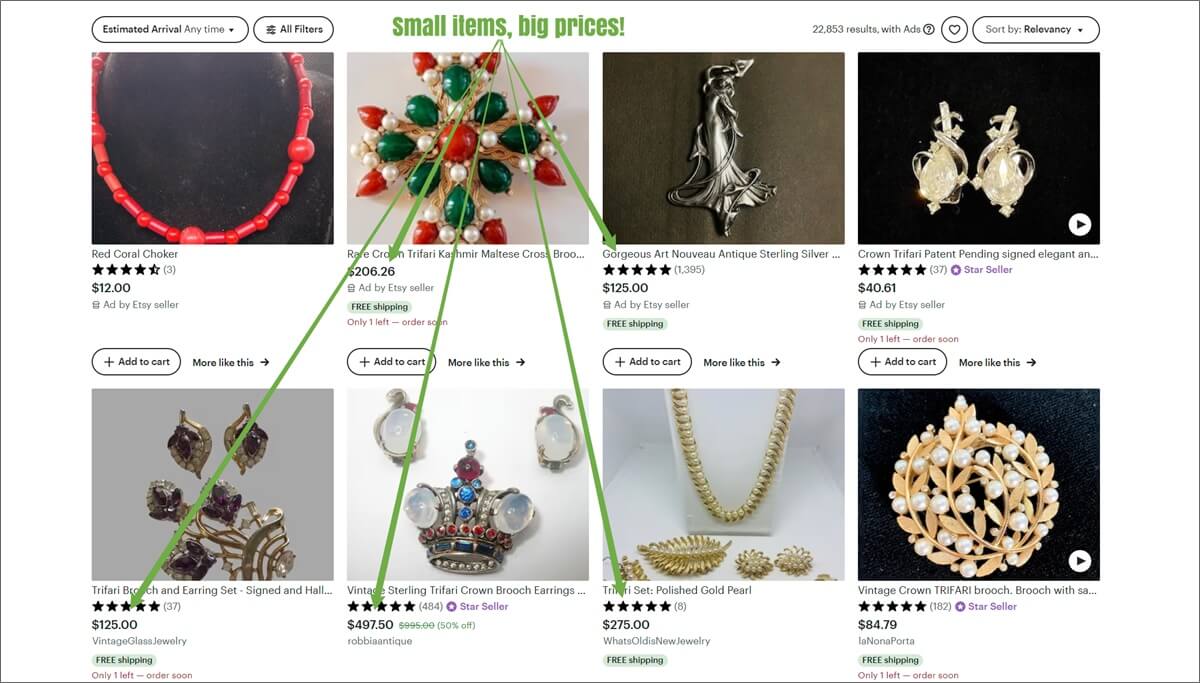 بيع المجوهرات على Etsy