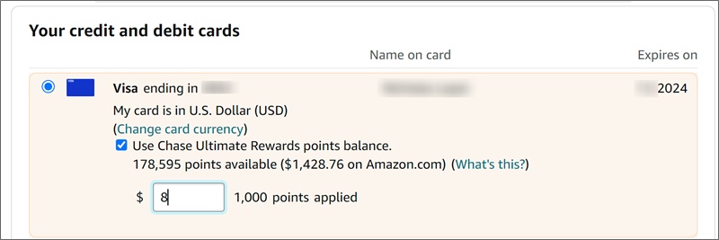 استبدال نقاط Ultimate Rewards مباشرة على Amazon