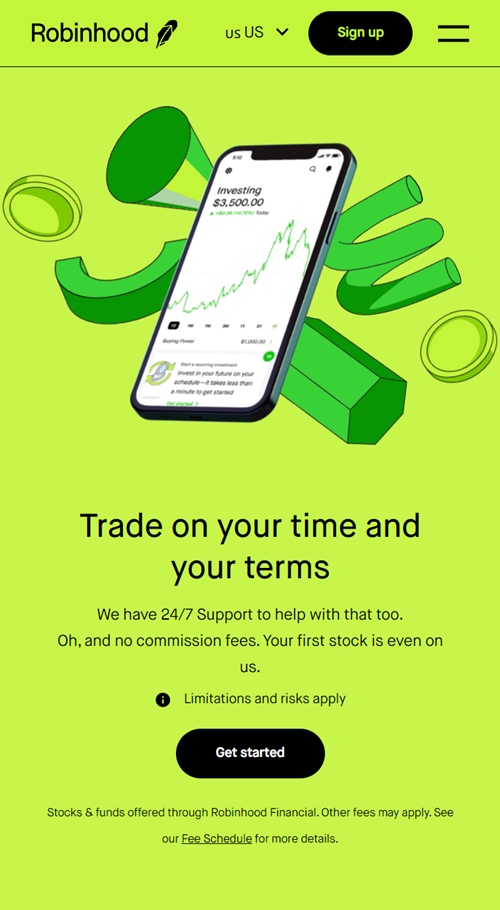 عرض سهم Robinhood المجاني