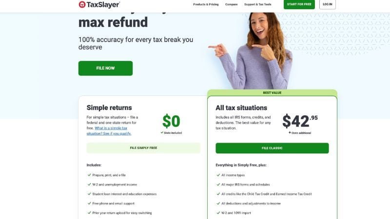تسعيرة TaxSlayer