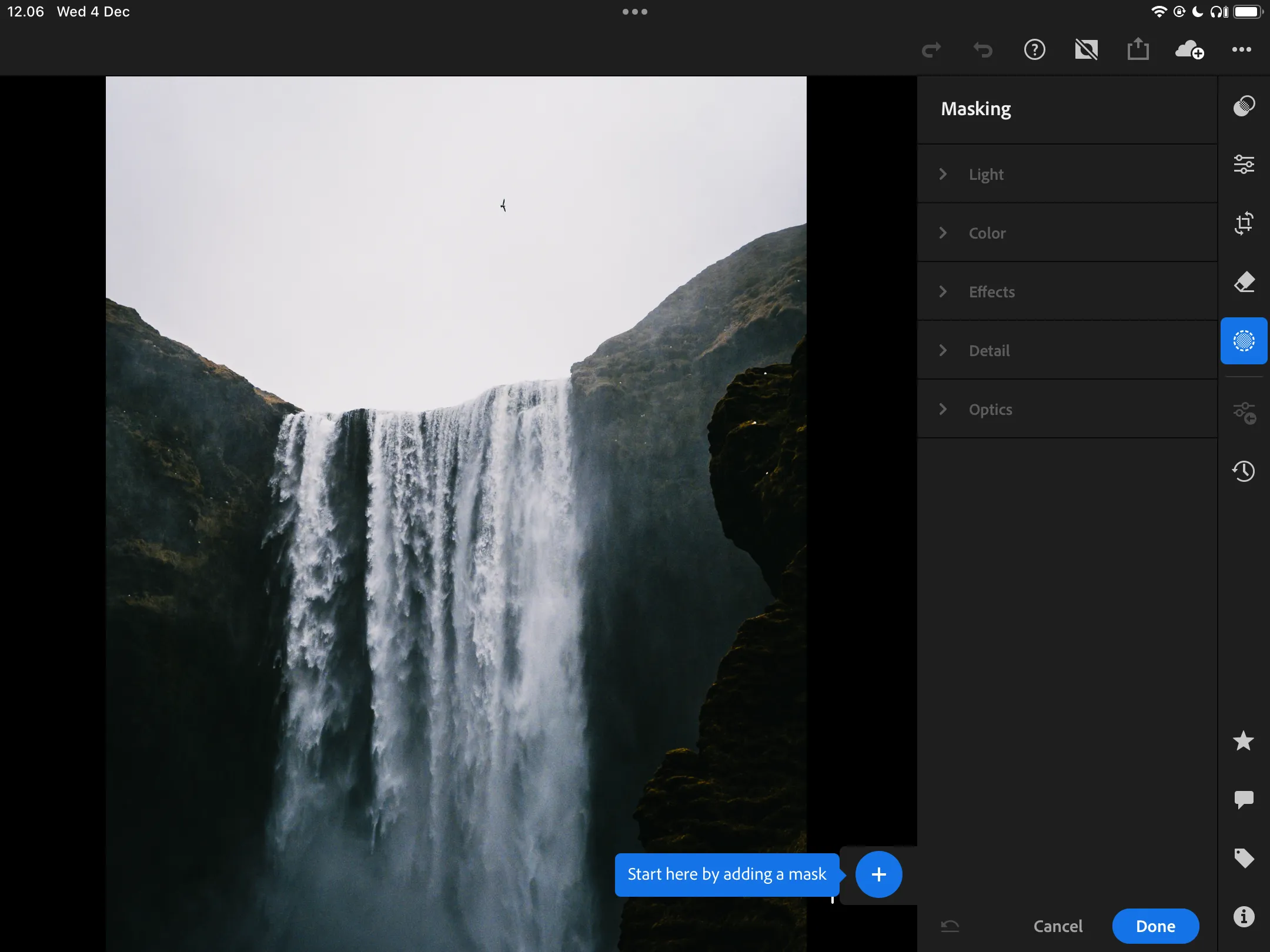 اختر من بين إصدارات مختلفة في تطبيق Lightroom CC