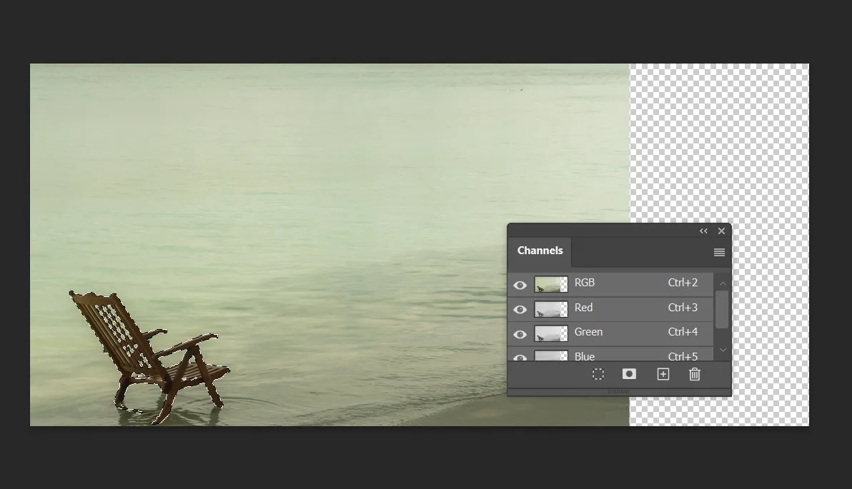 حفظ التحديد كقناة في Photoshop