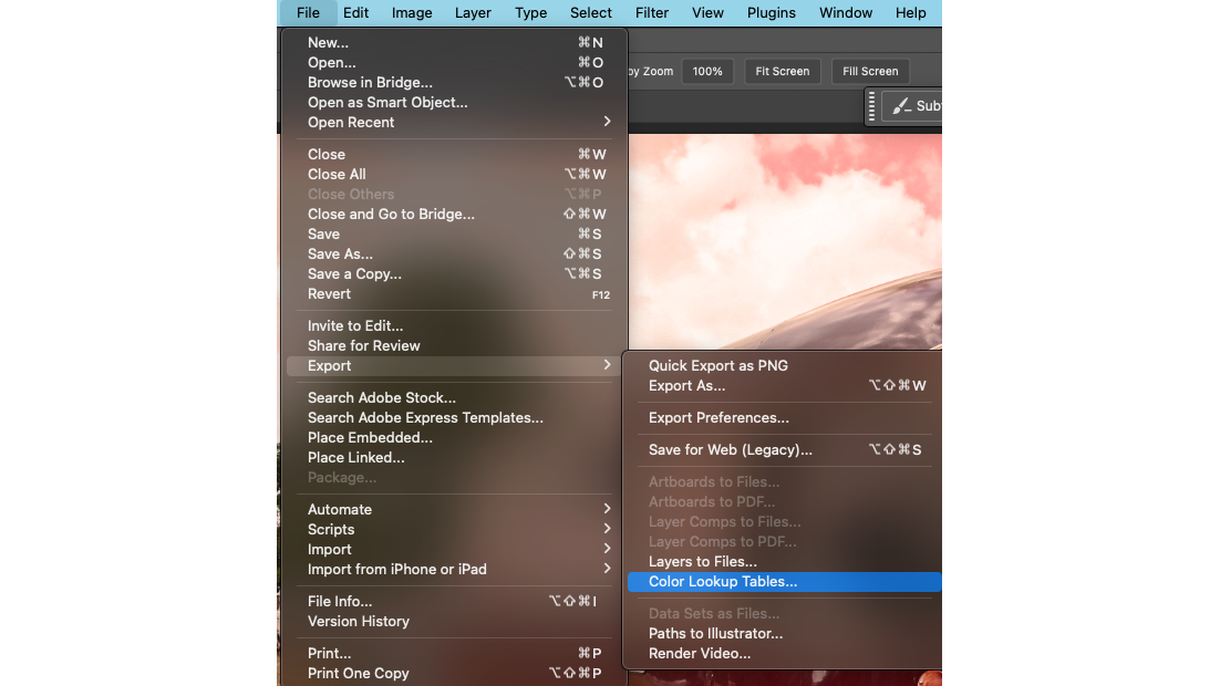 تصدير LUT لاستخدامه لاحقًا