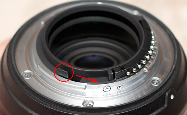فتحة عدسة Nikon G مفتوحة