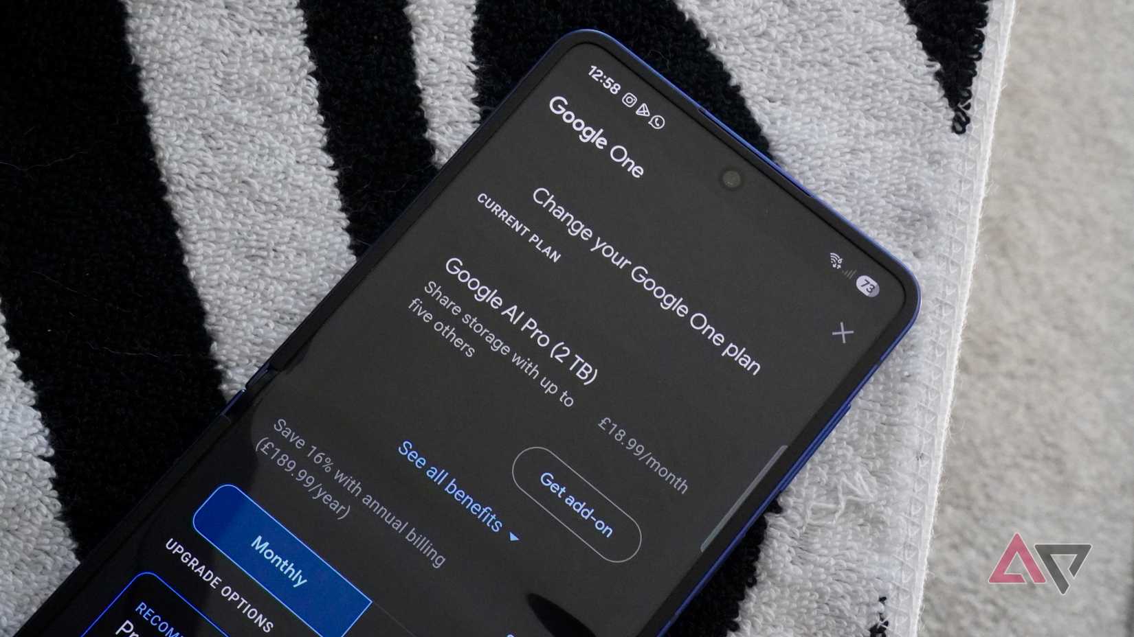 Google One main page