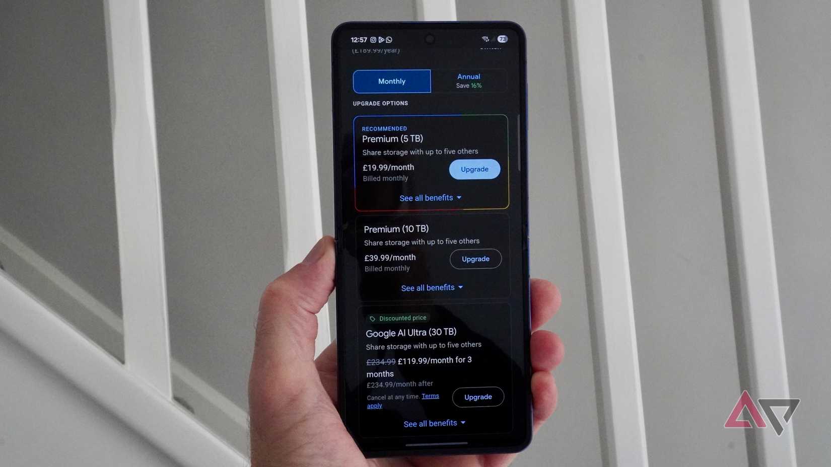 Google One subscription plans