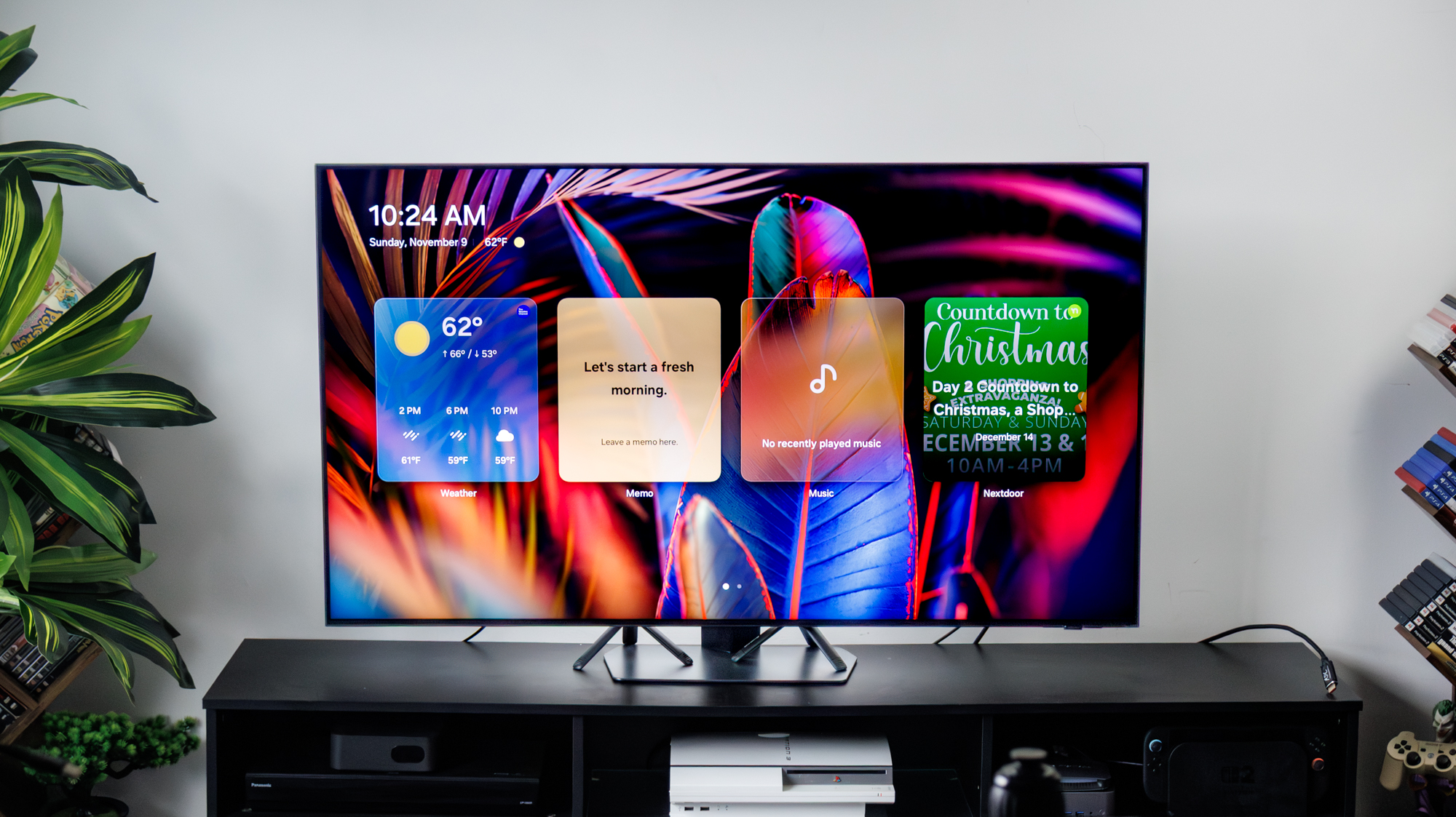 Samsung QN90F Neo QLED TV in a living room