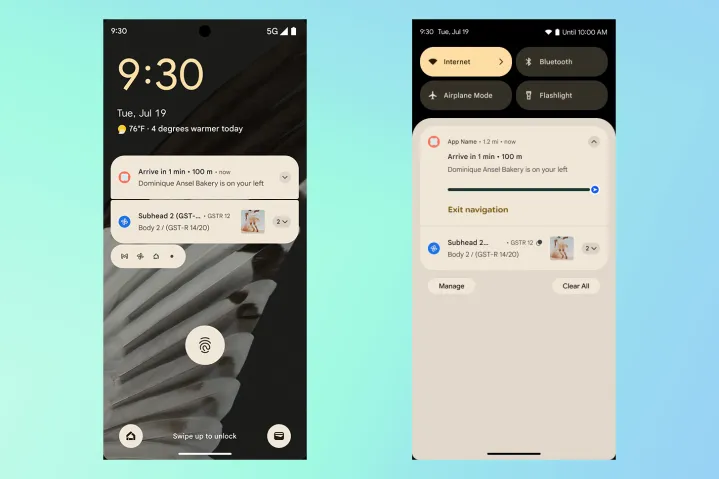 Live updates on Android 16.