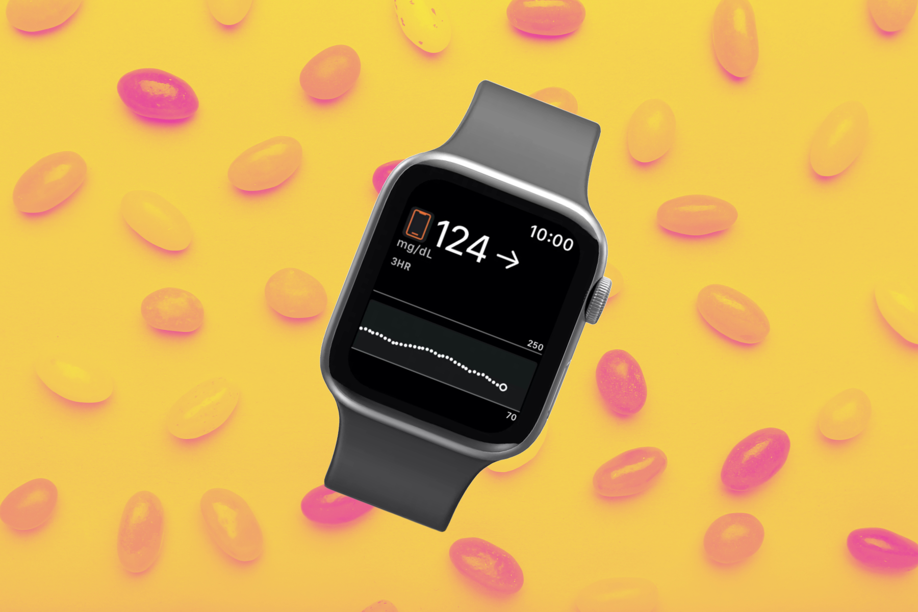 Logging glucose levels on smartwatch.