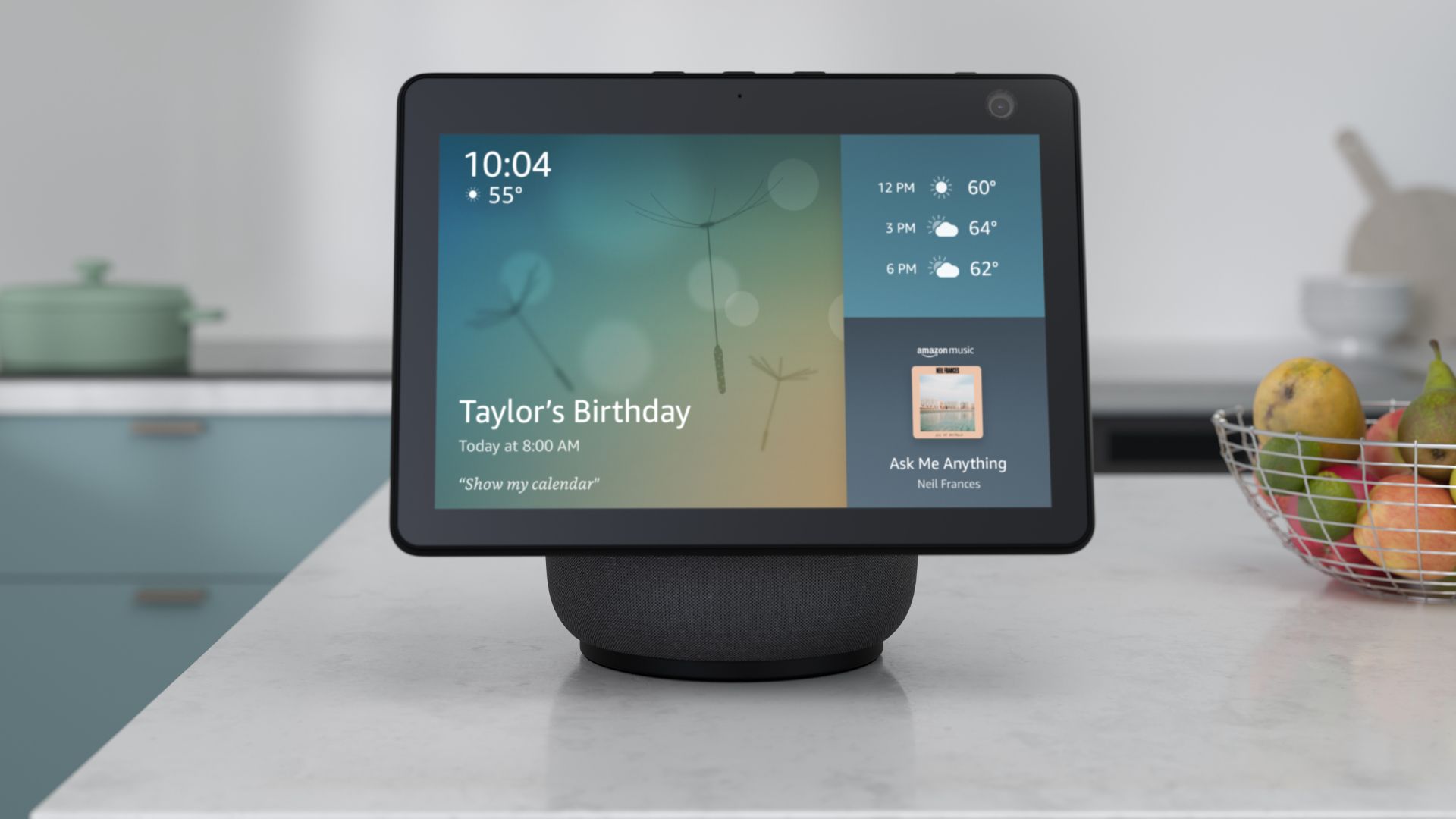 The Amazon Echo Show on a table. 