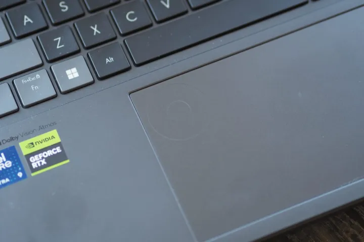 ASUS Vivobook Pro 15 2025 top down view showing DialPad in touchpad.