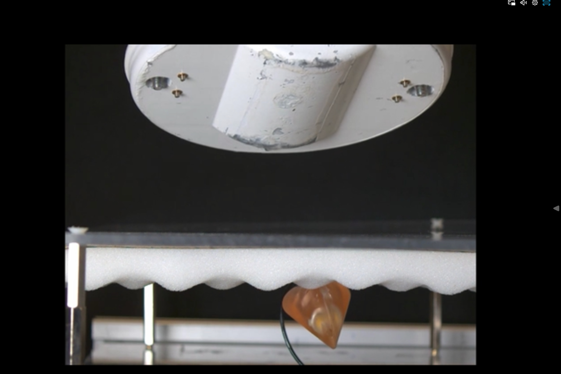 Magnet controlling movement of oloid magnetic endoscope (OME).