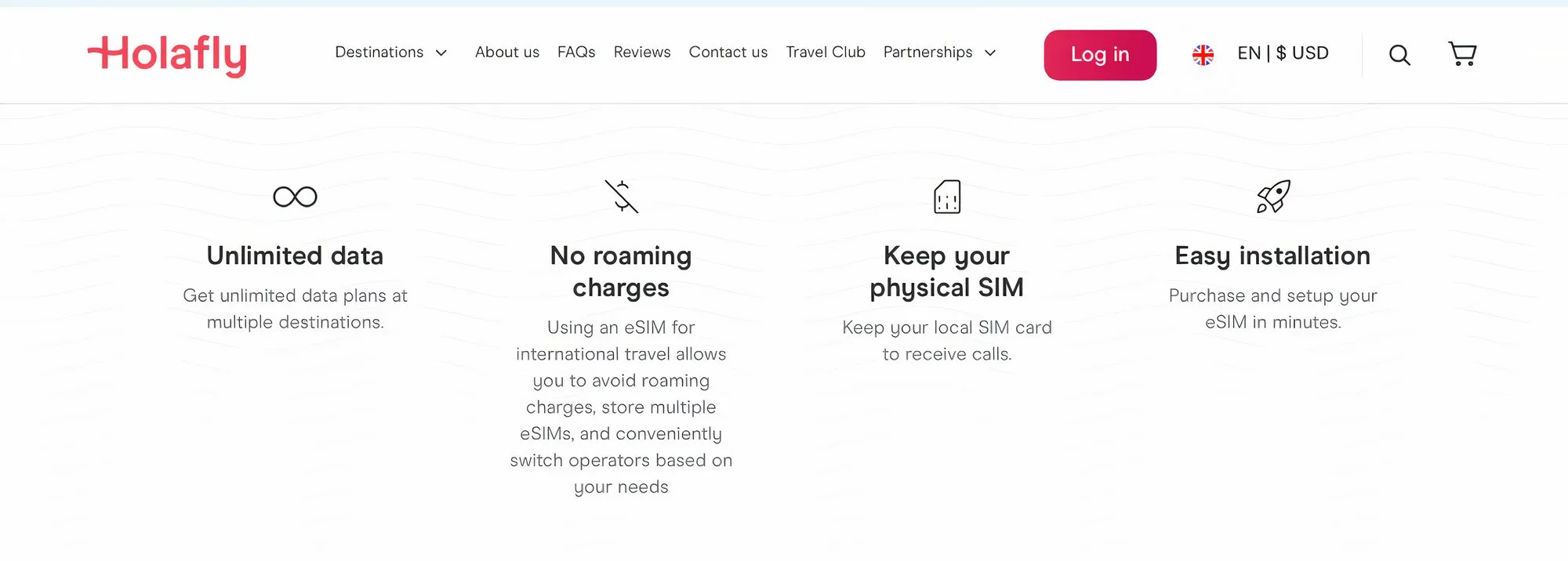 Screenshot of the Holafly website.