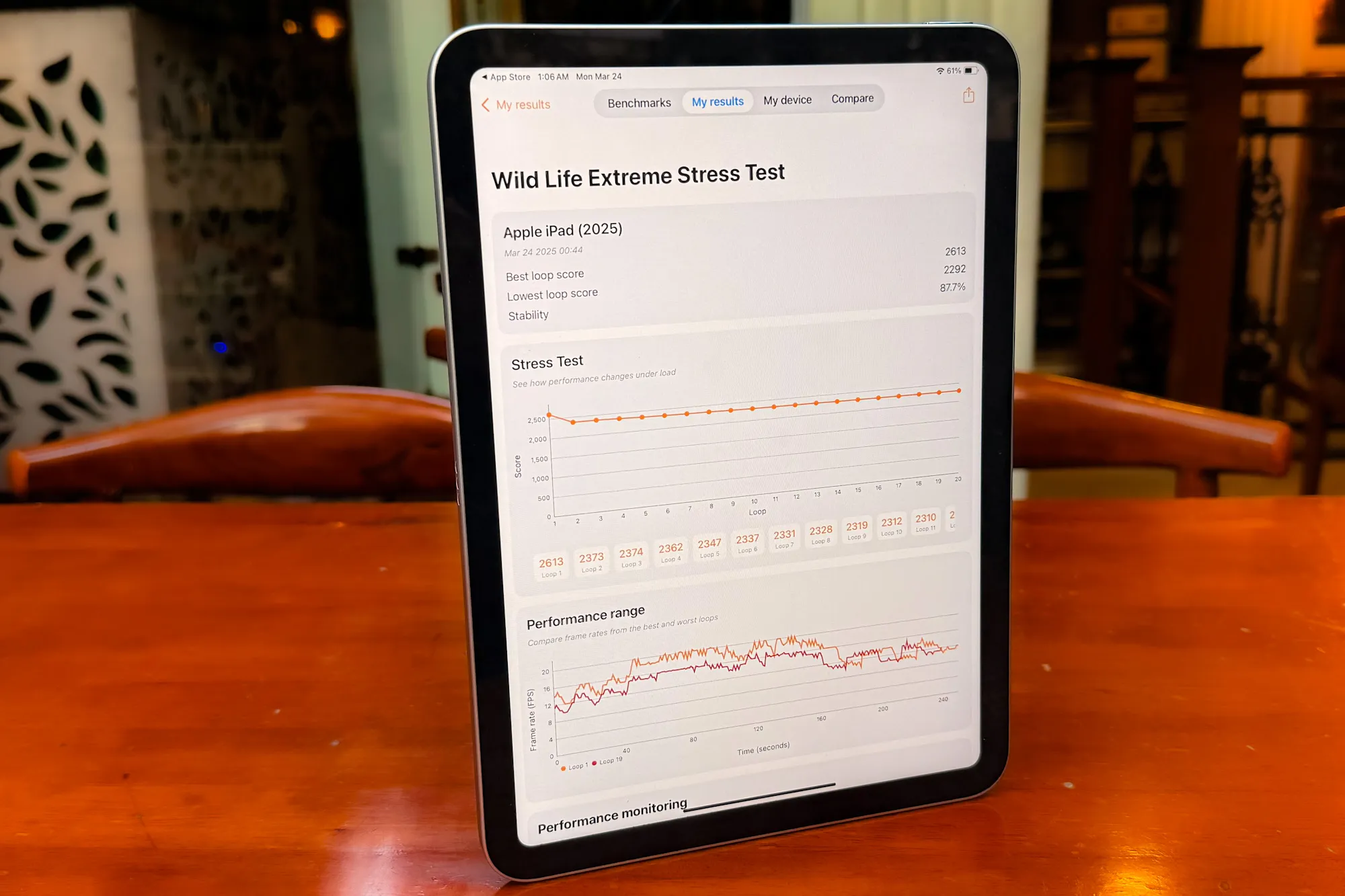 3DMark benchmark score on the 11th Gen iPad.