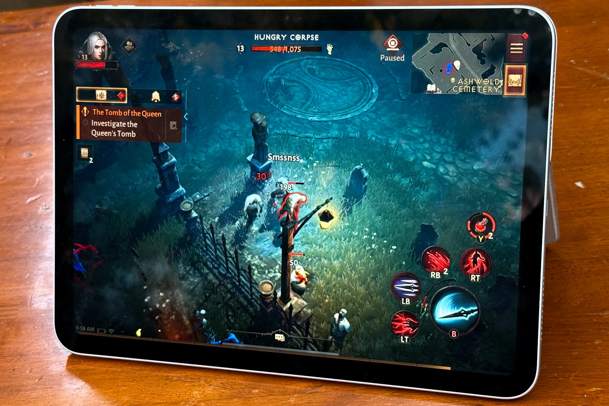 Playing Diablo on the 11th Gen iPad.