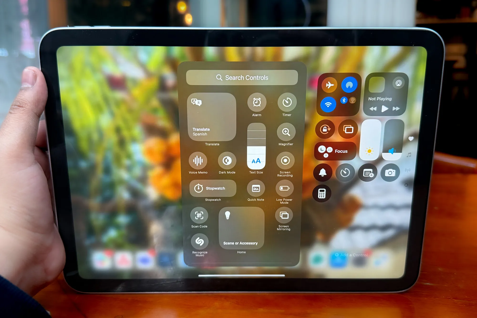 Control Center on the 11th Gen iPad.