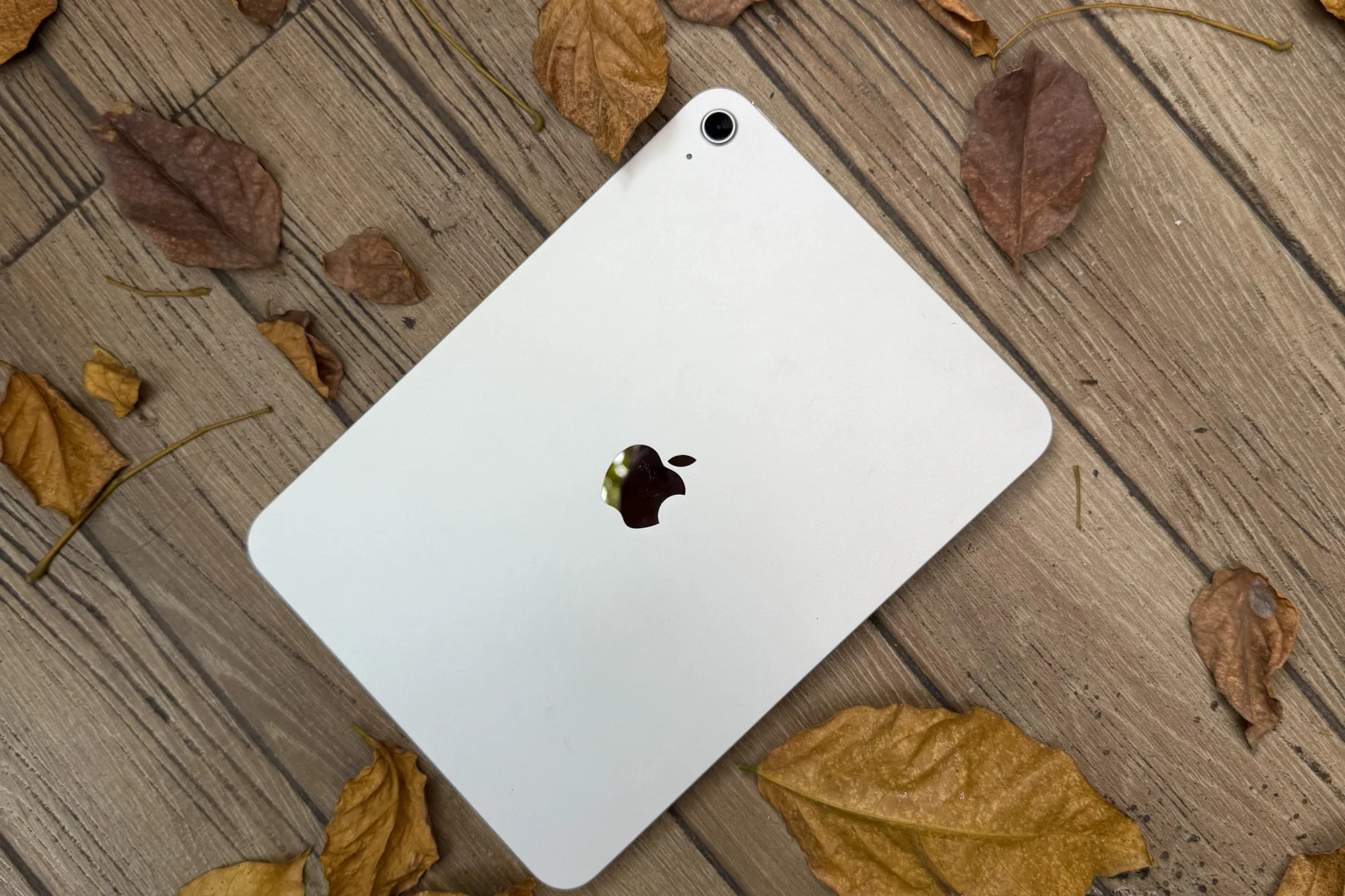 Top view of the rear shell on the 11th Gen iPad.