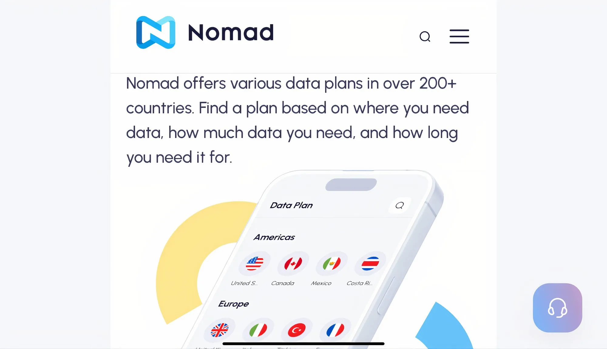 Screenshot of the Nomad website.