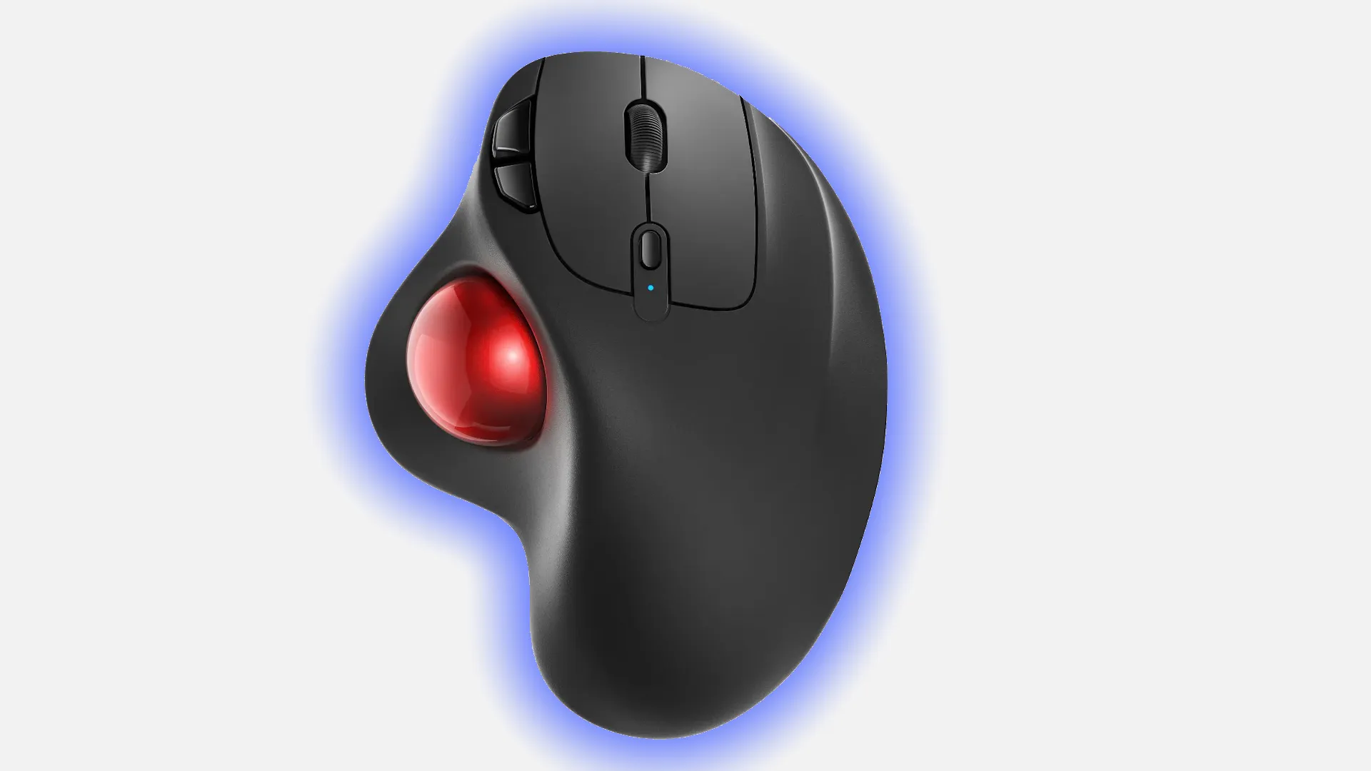 nulea m501 trackball mouse top down view.