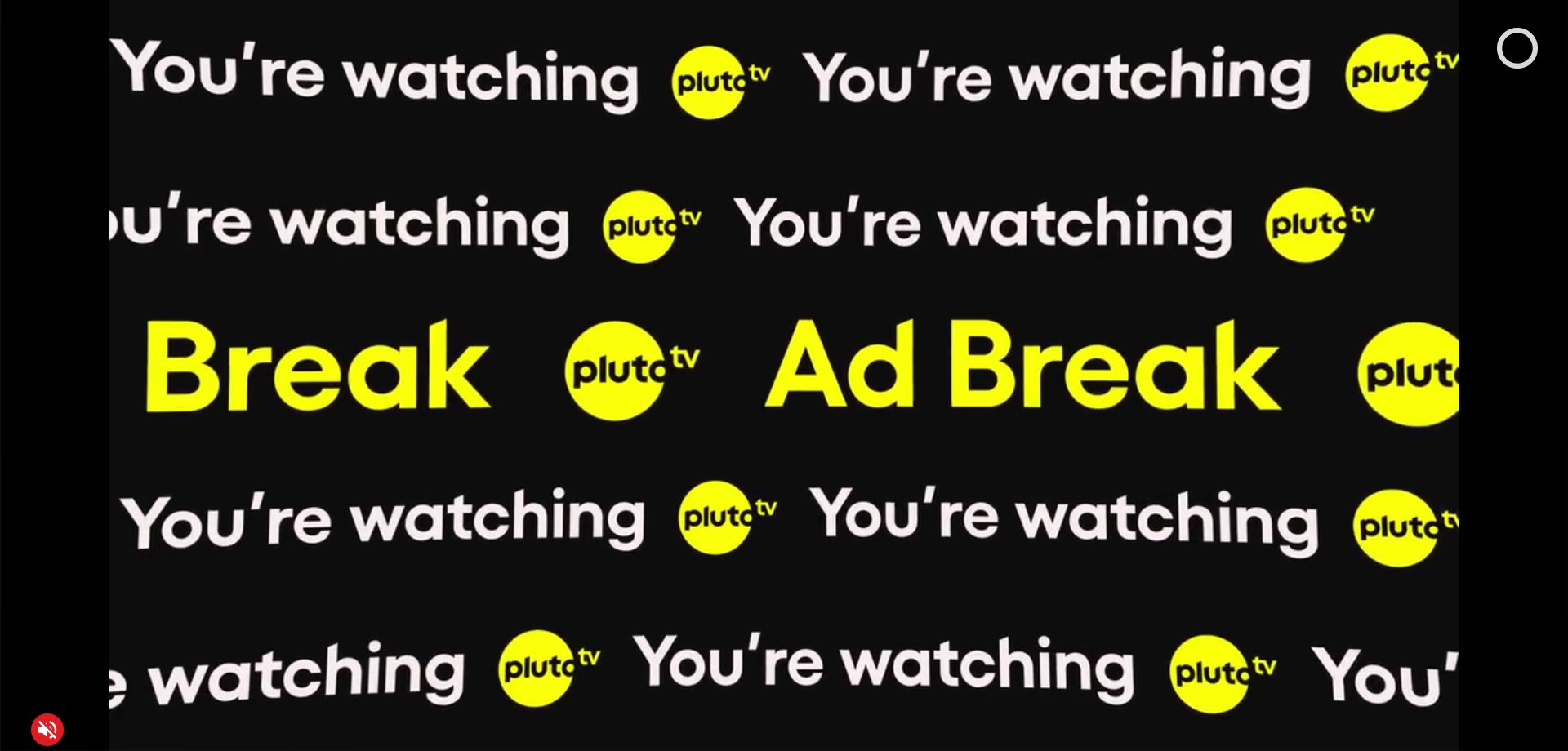 An ad break on Pluto TV