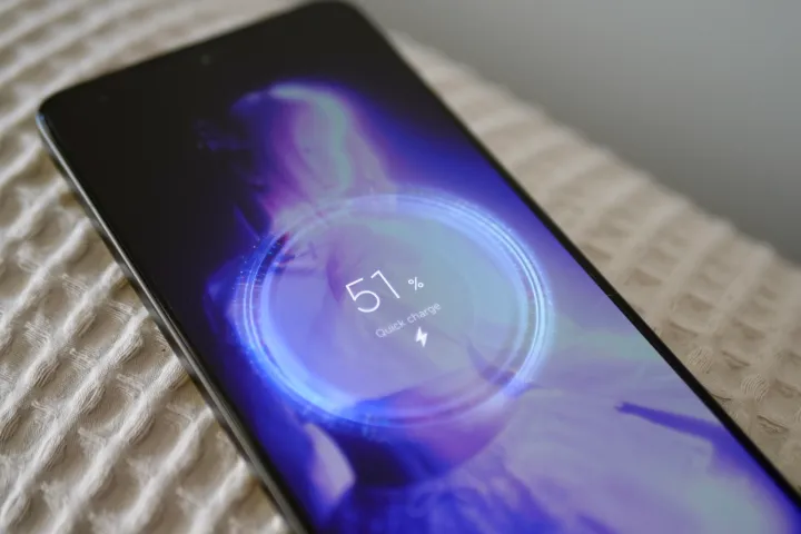 The Poco F7 Ultra on charge.