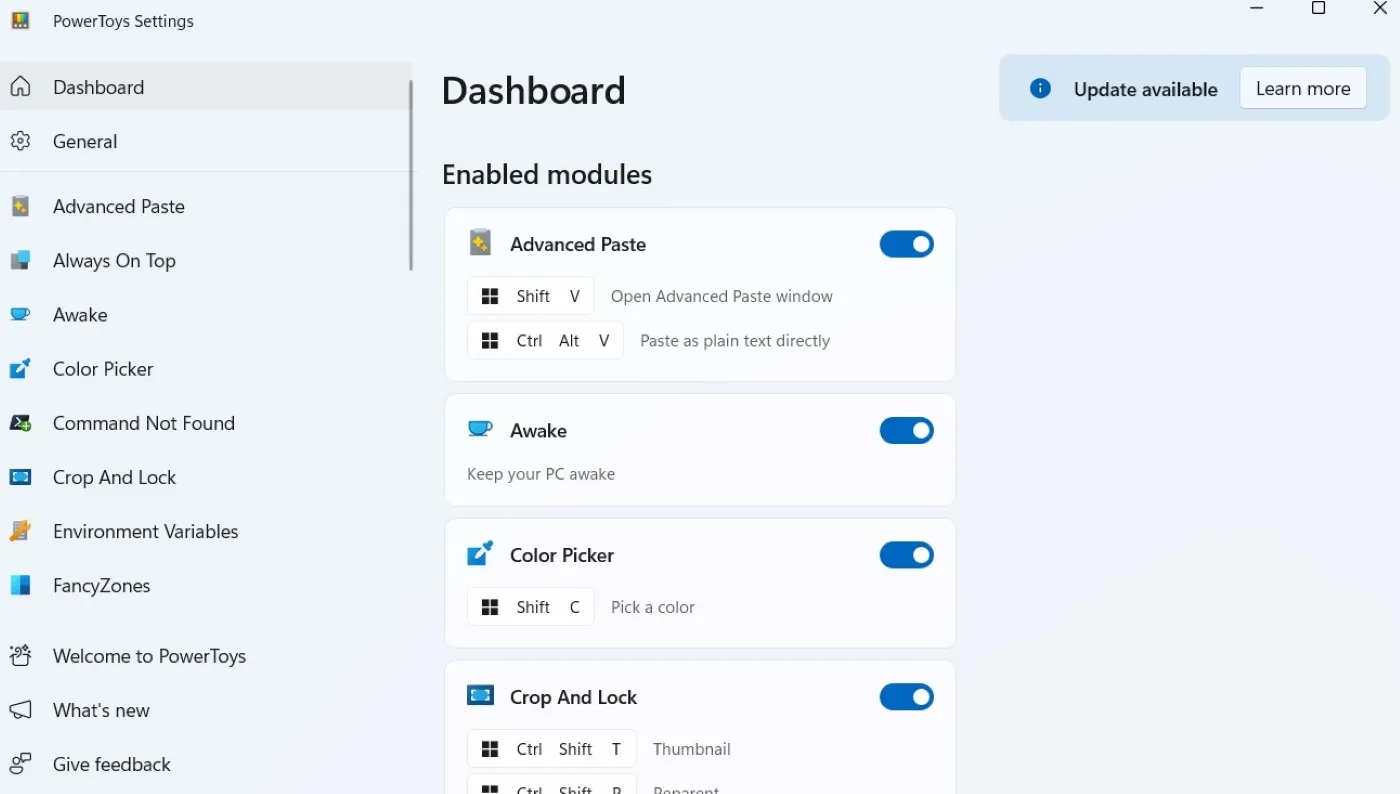 PowerToys Settings on Windows