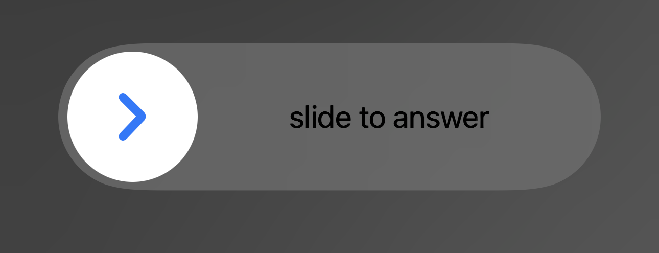 slide to answer slider on an iPhone