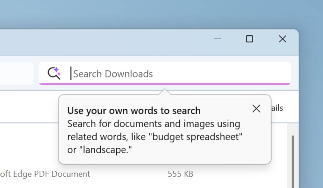 Using semantic search in File Explorer in Windows 11