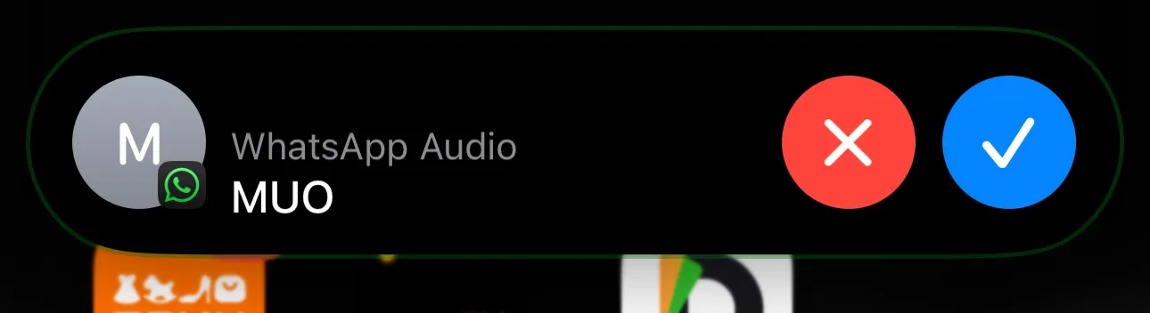 WhatsApp call from MakeUseOf on an iPhone