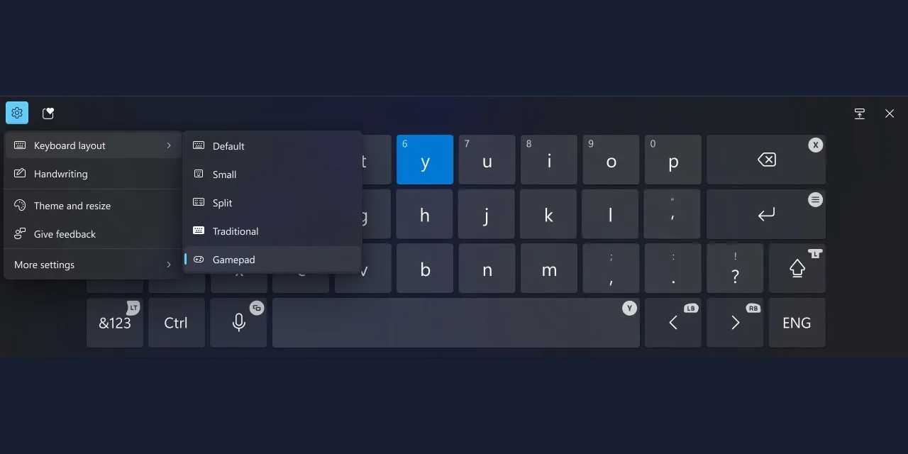 How to change your Windows 11 settings to enable the Gamepad keyboard 