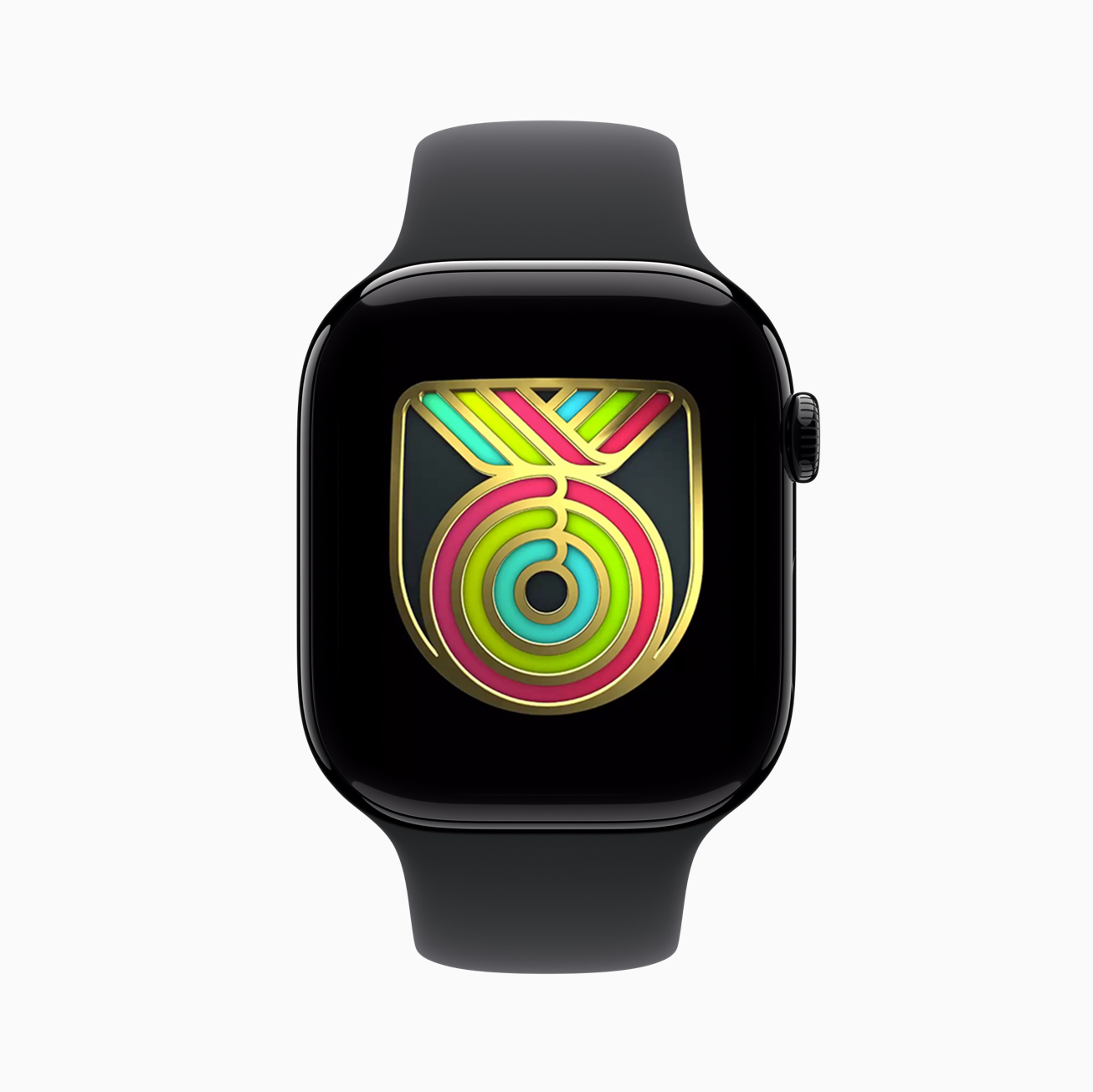 شارة محدودة الإصدار لليوم العالمي لإكمال حلقات النشاط على Apple Watch.