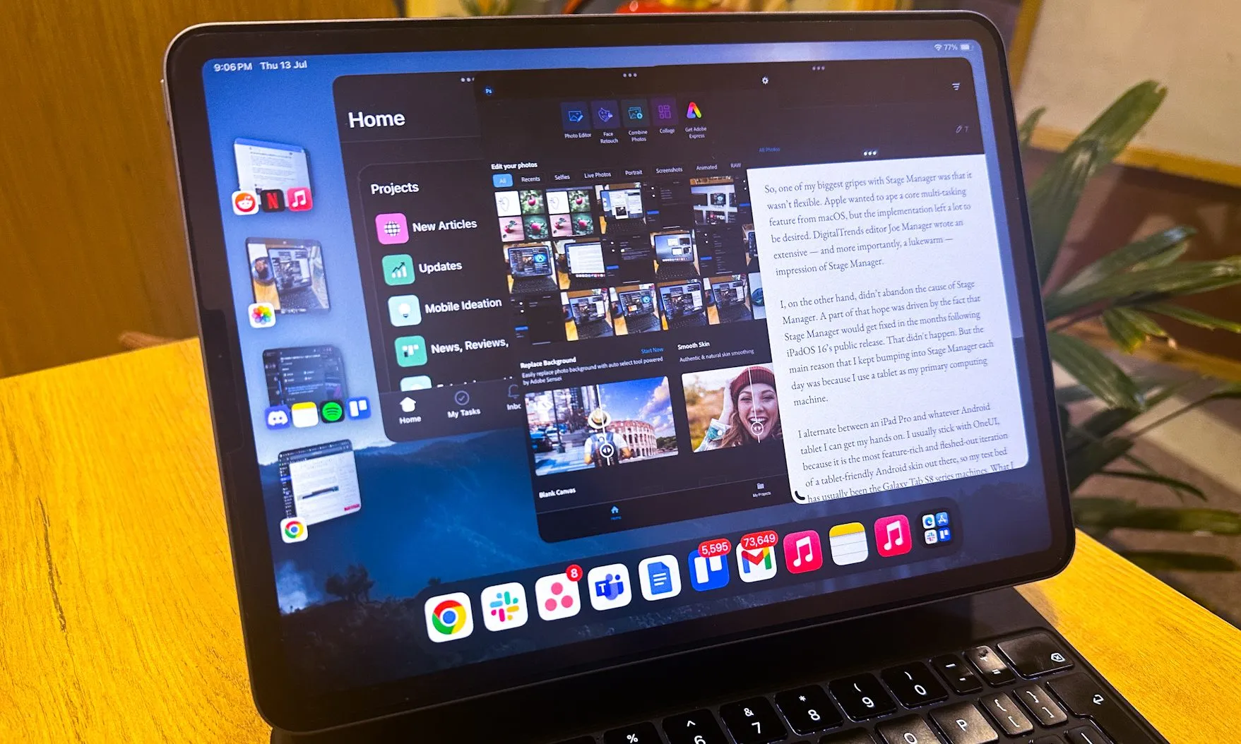 Stage Manager on iPad Pro with M1.