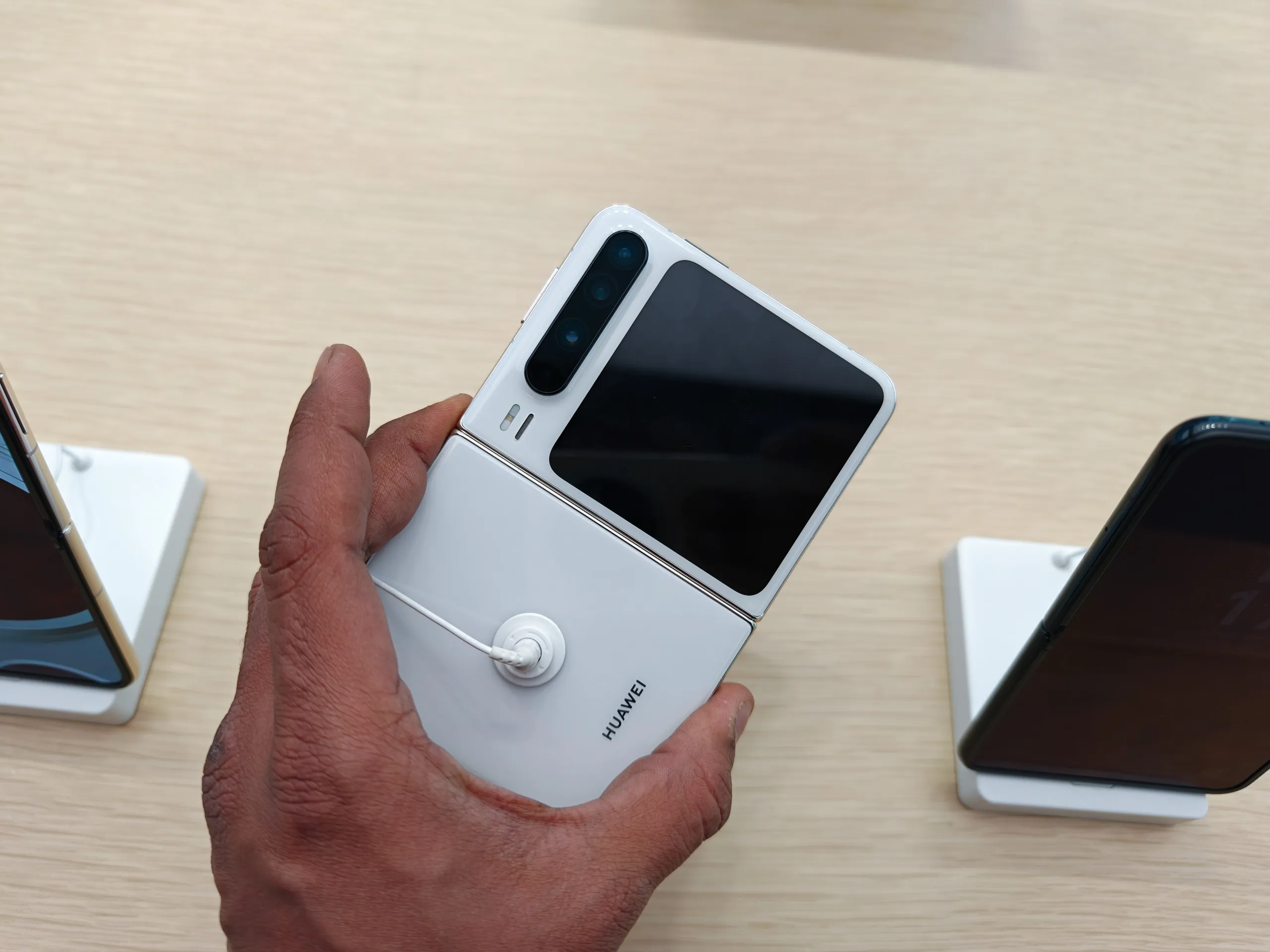 Huawei Pura X in white front