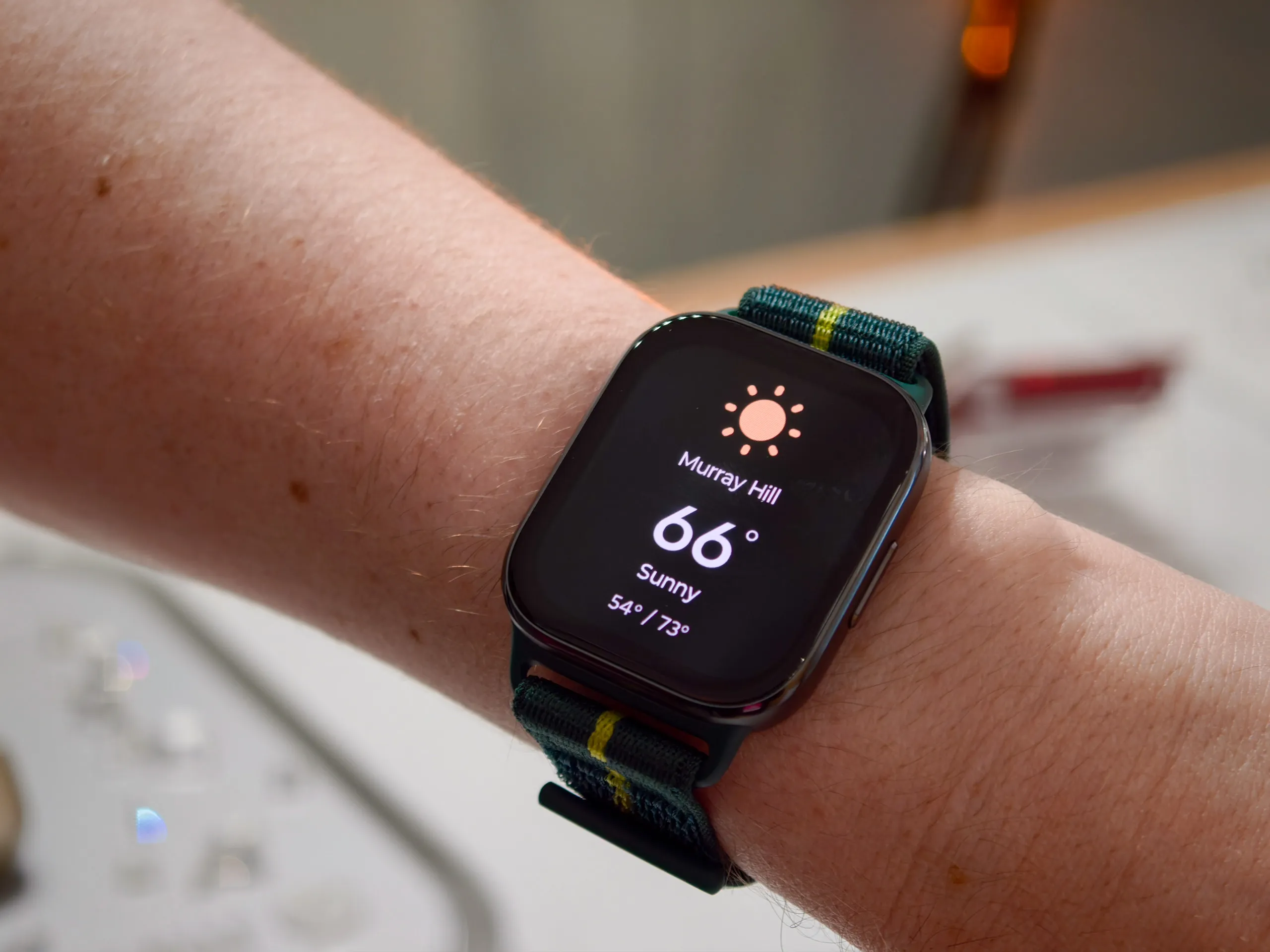 Weather on the new Moto Watch Fit 2025