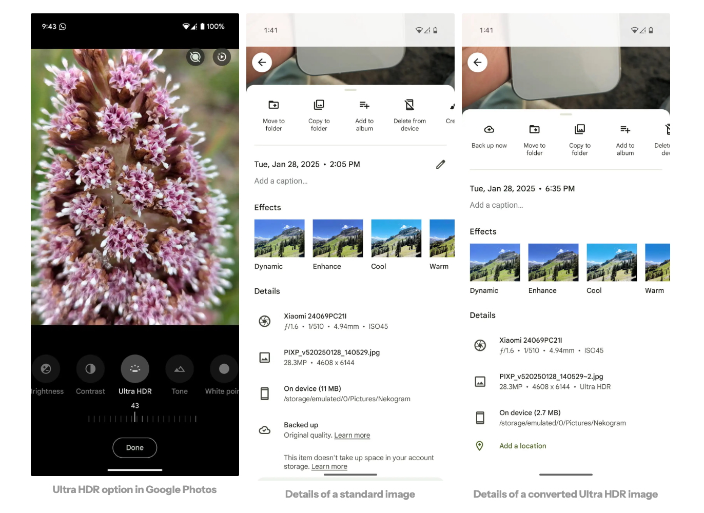 Google Photos HDR feature.