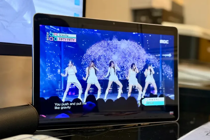 A video playing on the Samsung Galaxy Tab S10 FE.