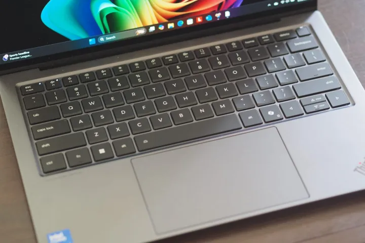 Lenovo ThinkPad X9-14 top down view showing keyboard.