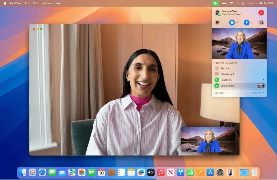 تطبيق FaceTime في macOS Sequoia.